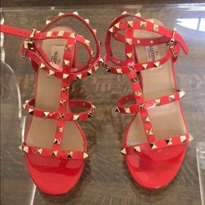 Valentino Rock stud red sandal.